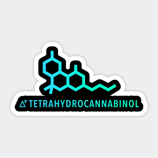 THC Molecule Sticker by cannabijoy